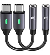 USB C to 3.5mm Dongle Adapter (2 Packs), Stouchi Type C Headphone Audio Jack Cable Cord Hi-Fi DAC...