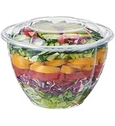 Jaluxing [48 oz. 50 Sets Clear Plastic Salad Bowls with Airtight Lids Disposable To Go Mixing Con...