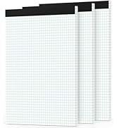 Zaviko Grid Paper Pads 8.5 x 11, 3 Pack, 4x4 Blue Quad Graph Paper Pads 8.5 x 11, White Quadrille...