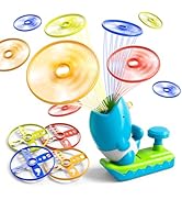 WATUDOU 12 PCS Flying Disc Launcher Outdoor Indoor Game Toys Gifts for 3 4 5 6 7 Year Old Boys Ki...