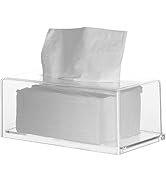 Acrylic Tissue Dispenser Box Cover Holder Clear Rectangle Napkin Organizer for Bathroom, Kitchen ...