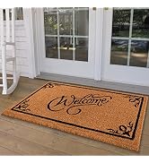 Welcome Mats Outdoor Doormat by LuxUrux, with Heavy-Duty PVC Backing - Natural - Perfect Color/Si...