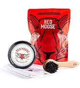 Mink Oil Paste Kit for Leather Shoes & Boots - Waterproof Protector, Conditioner, Repair, Red Moose
