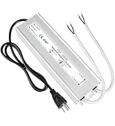LightingWill LED Driver 200 Watts Waterproof IP67 Power Supply Transformer, 90-130V AC to 12V DC ...