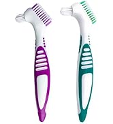 Mckkor Premium Hygiene Denture Cleaning Brush Set, Multi-Layered Bristles & Ergonomic Rubber Hand...