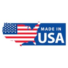 United States with US flag, text - MADE IN USA