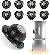 Black Stainless Steel Self Adhesive Caster Wheels – 8 Pack Large Profile Swivel Ball Casters, 60 ...