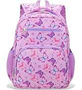 RHCPFOVR Kids Backpack for Girls - Girls Backpack 3-8 Ages Butterfly for Kids 15 Inch School Book...