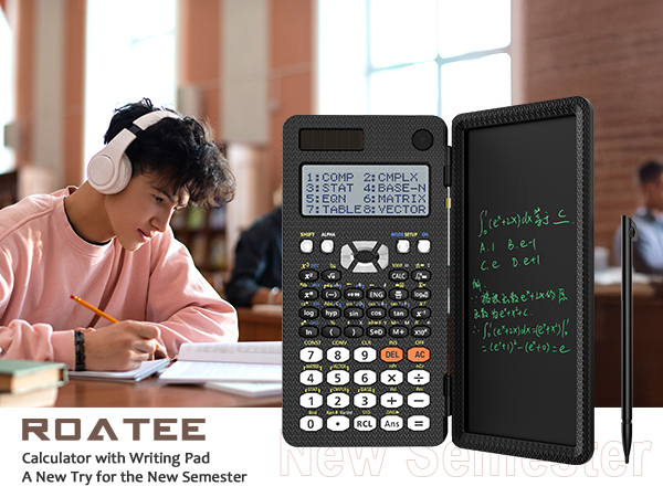 Scientific Calculator for School with Notepad, ROATEE Middle and High School Supplies for Students
