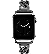 JR.DM Black Watch Bands for Women Compatible with Apple Watch 38mm 40mm 41mm 42mm(S10/11) Adjusta...