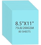 Light Blue Cardstock 8.5 X 11, 80 Sheets Card Stock, 75lb/ 200gsm Copy Paper, Cardstock Printer P...