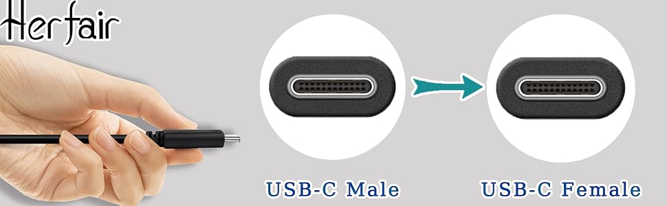 usb c extension short cable