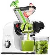 SiFENE Cold Press Juicer Machine, Slow Masticating Juicer, Vegetable and Fruit Juice Extractor Ma...