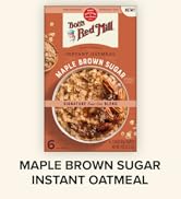 Bob's Red Mill Instant Oatmeal, Maple Brown Sugar, 6 Packets Total, Non-GMO, Gluten Free, Whole G...