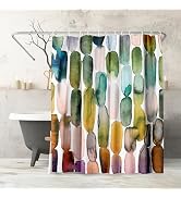 Americanflat 71x74 Abstract Shower Curtain - 100% Polyester Shower Curtain with 12 Hooks - Bathro...