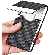 JuneLsy Business Card Holder - Professional Business Card Case Metal Name Card Holder Pocket Busi...
