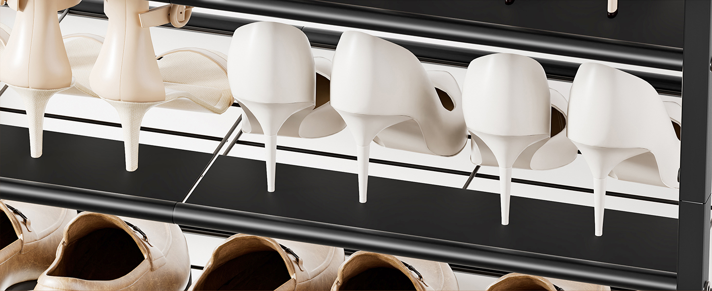10-Tier Tall Shoe Rack Organizer Shoe Storage for Entryway 30-40 Pairs Metal Shoe Rack for Closet
