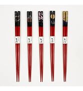 JapanBargain 3673, Bamboo Chopsticks Set Reusable Japanese Chinese Korean Wood Chop Sticks Hair S...