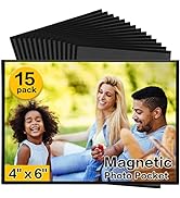 YixangDD Magnetic Picture Frames 15 Packs-Fridge Magnetic Photo Frames-Holds 4 x 6 Inches Photos,...
