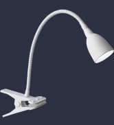 Olivia LED Clamp Light Desk Lamp with Flexible Gooseneck, 3 Brightness Levels & 3 Color Modes, White