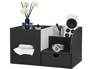 Tissue Box Cover with Storage Tray and Organizer