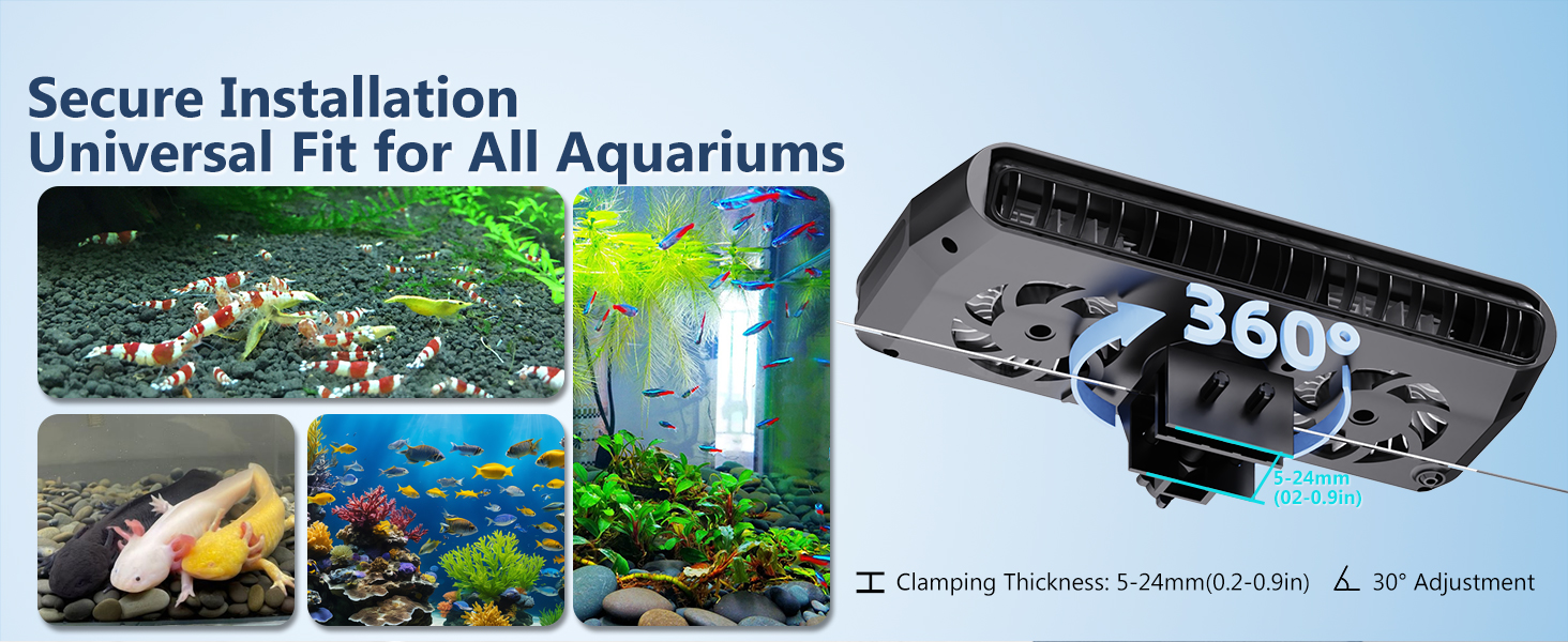 Secure Installation Universal Fit for All Aquariums