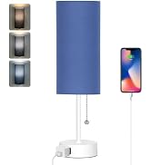 Dott Arts Table Lamp for Bedroom, 3-Color Bedside Lamps with Pull Chain, Bedroom Table Lamps for ...