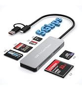 5-in-1 USB 3.0 Card Reader - 5Gbps Memory Stick Pro Duo Adapter for TF/SD/MS/M2/XD/CF, USB A&USB ...