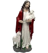 BTFLKNS Jesus with Lamb Figure, Jesus The Shepherd Decorative Figurine, Renaissance Collection 11...