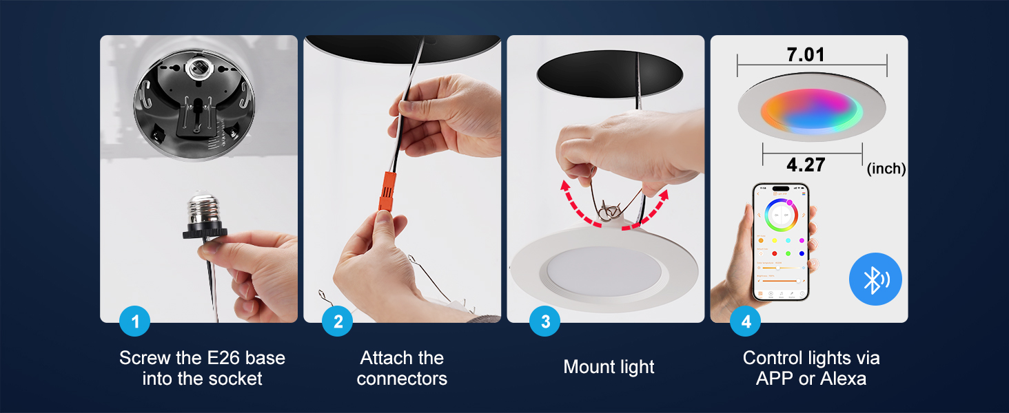 Easy to install retrofit led recessed lighting 6 inch