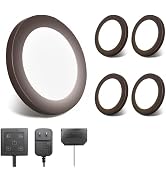 V4light LED Puck Lights 4 Pack, 6mm Ultra-Thin Plug in Under Cabinet Lighting with Touch Dimmer, ...
