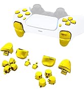 eXtremeRate Replacement D-pad R1 L1 R2 L2 Triggers Share Options Face Buttons, Chrome Gold Full S...