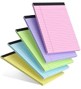AILZFEI 5pcs Colored Note Pads 5x8 College Ruled Small Legal Pads Paper Notepads 5 Pack Study Bac...