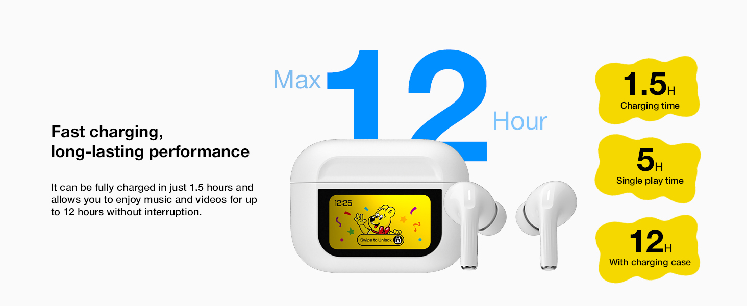Haribo LCD Touch Screen Noise Cancelling Earbuds