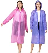 RUISHYY Rain Ponchos for Adults, Reusable EVA Rain Coats Waterproof Hooded Rain Jackets Rainwear ...