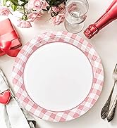 pink gingham paper plates plaid plates disposable dinner plates dessert plates pink checkered plates