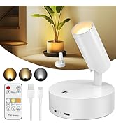 Kimjo Spot Lights Indoor, 4000mAh Rechargeable Plant Spotlight Indoor with Remote, Battery Operat...