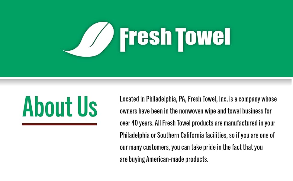 About the Fresh Towel company. Made in the USA and specialize in nonwoven wipers and towels