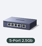 UGREEN 2.5Gb Switch, 5-Port Ethernet Switch, 5 x 2.5Gb Uplink, Plug & Play