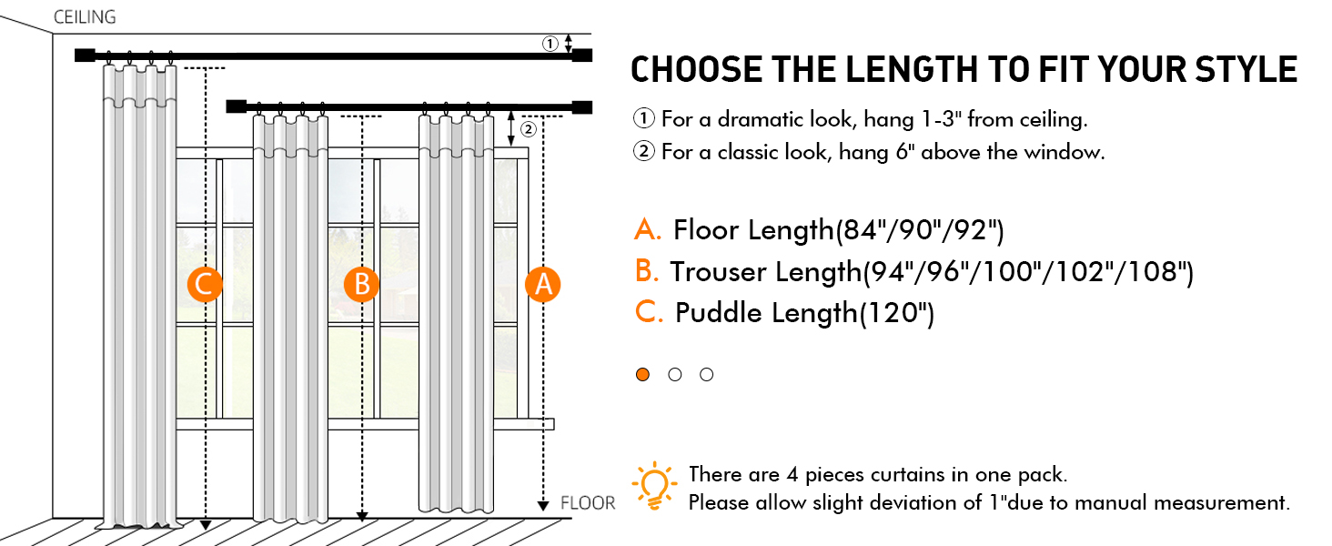 pleated curtains 4 panels