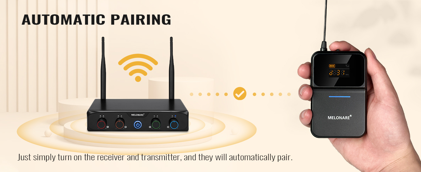 MELONARE 4-Channel Wireless Microphone System