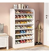 Tribesigns Shoe Rack for Entryway, 8-Tier Tall Shoe Shelf Shoes Storage Organizer, Wooden Shoe St...