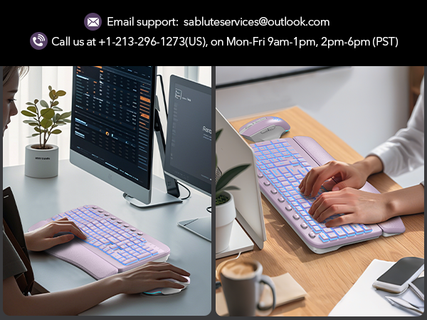 wave ergonomic keyboard and mouse combo