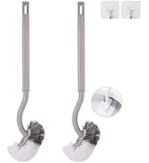 Ryhiac 2 Pack Curved Toilet Bowl Brush Without Holder for Bathroom, Compact Toilet Brush Durable ...