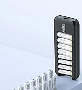 ENEGON 9V Direct USB Rechargeable Lithium-ion 650mAh Batteries with 2 in 1 USB C Cable for Micro ...