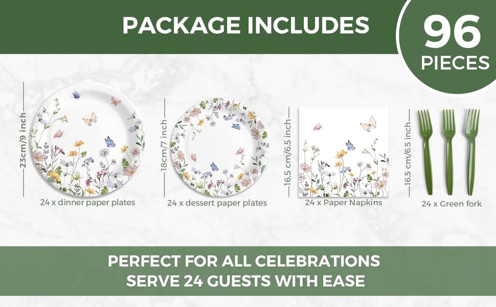 floral paper plates and napkins