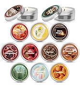 STRN Scented Candles Set, 12 Fragrances, Aluminum Tins Winter Scented Soy Wax Candles, Apple Cinn...