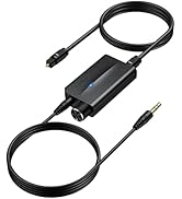 AUTOUTLET 192kHz DAC Optical to 3.5mm Converter with Volume Control, Digital to Analog Audio Conv...