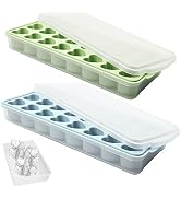 2 Pack Heart Shpaed Ice Cube Trays with Lids and Bins, Heart ice Molds with Ice Storage Box, 48 H...