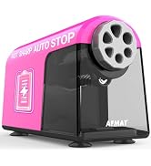 AFMAT PSD2 Electric Pencil Sharpener Heavy Duty, 6 Holes, Fast Sharpen, Auto Stop & Save Pencils,...